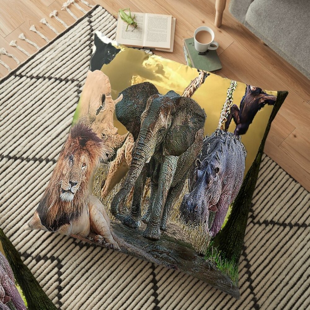 ANIMAL KINGDOM FLOOR PILLOW * Designed and sold by SharksEye9